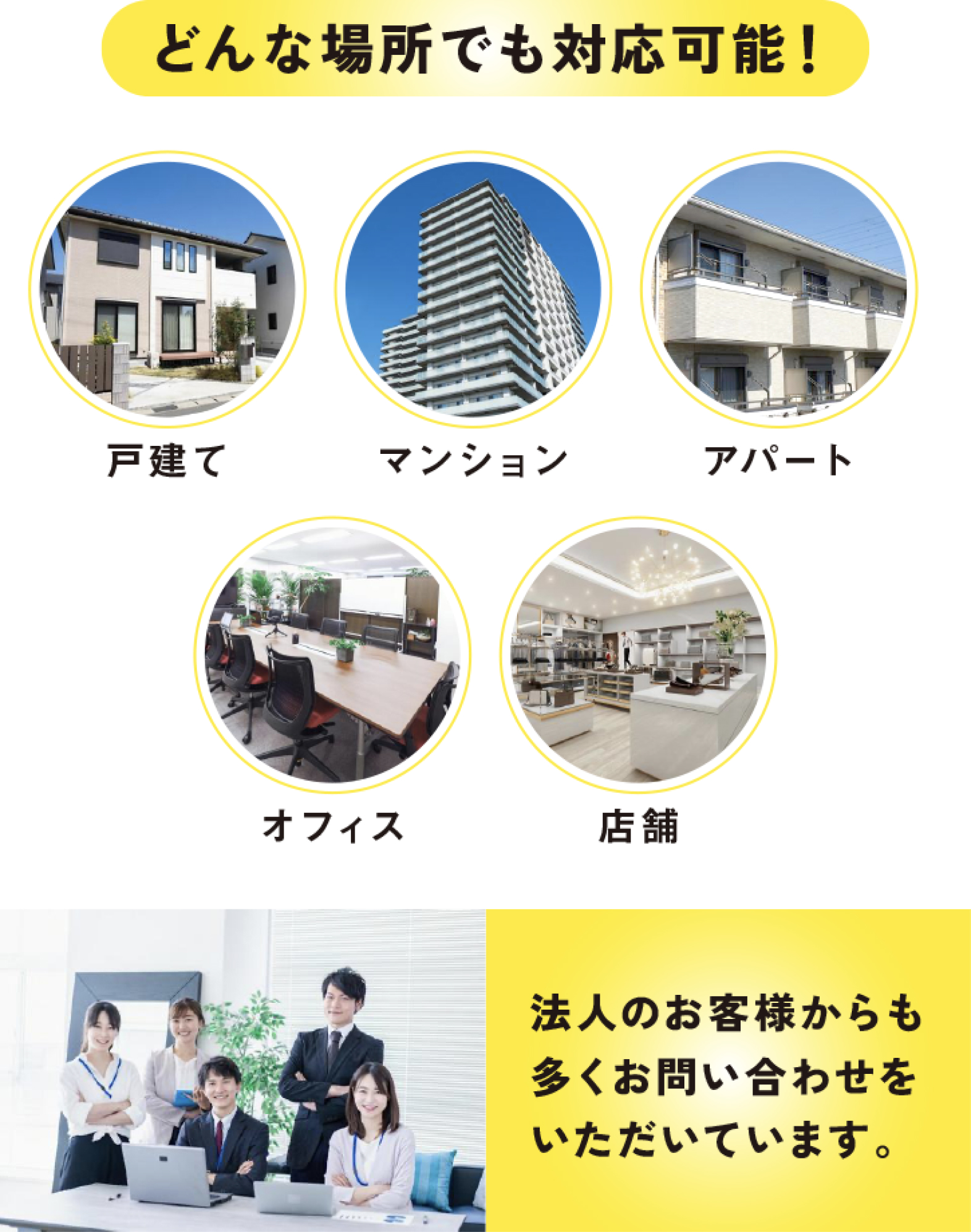 どんな場所でも対応可能！